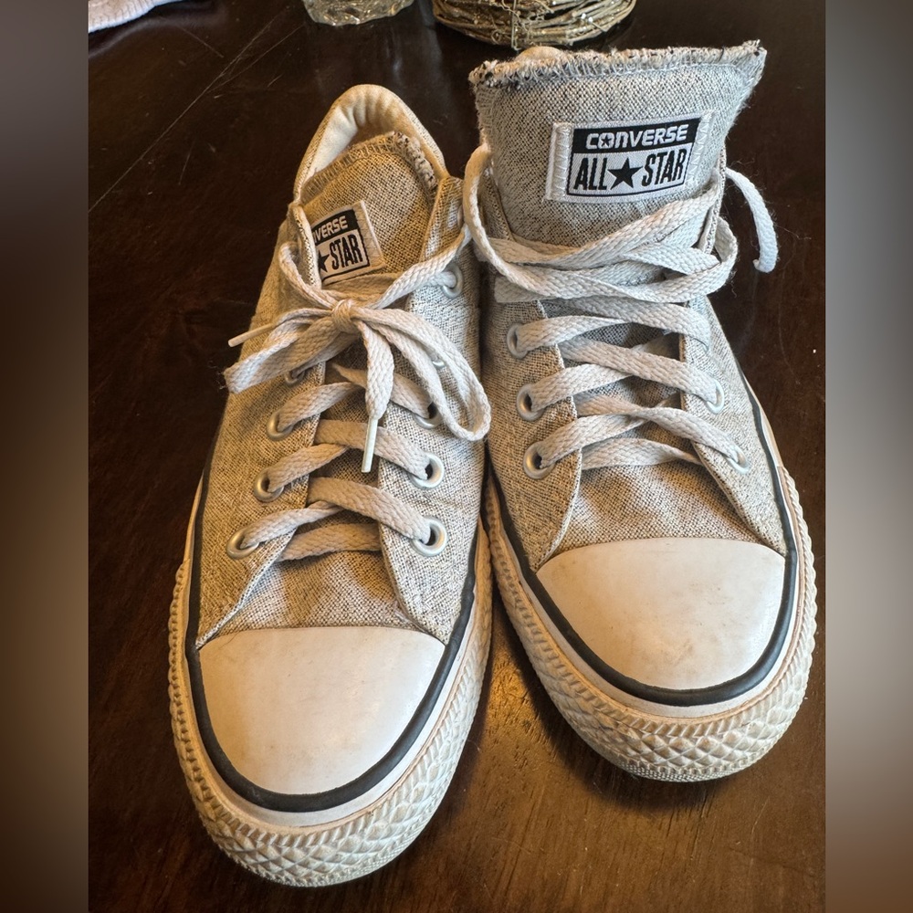 Converse size 8 sneakers gray white